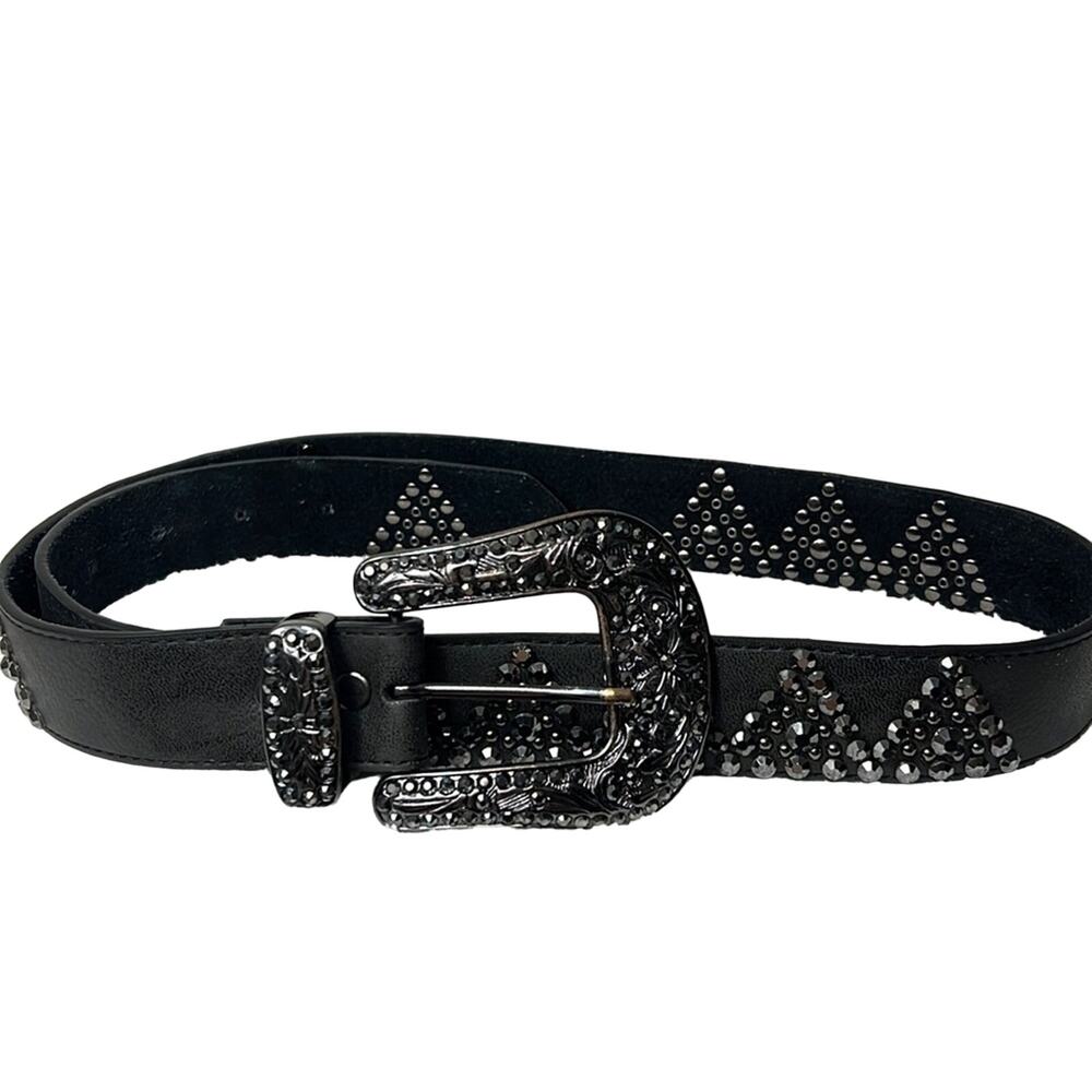 Western Cowgirl Bling Studded Leather Belt size 36
